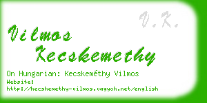 vilmos kecskemethy business card