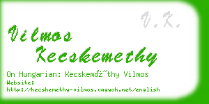 vilmos kecskemethy business card
